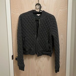 GAP Charcoal Quilted Bomber Jacket